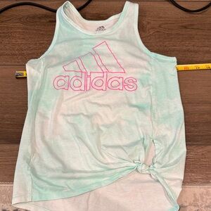 Adidas Kids Mint Tank with Pink Logo